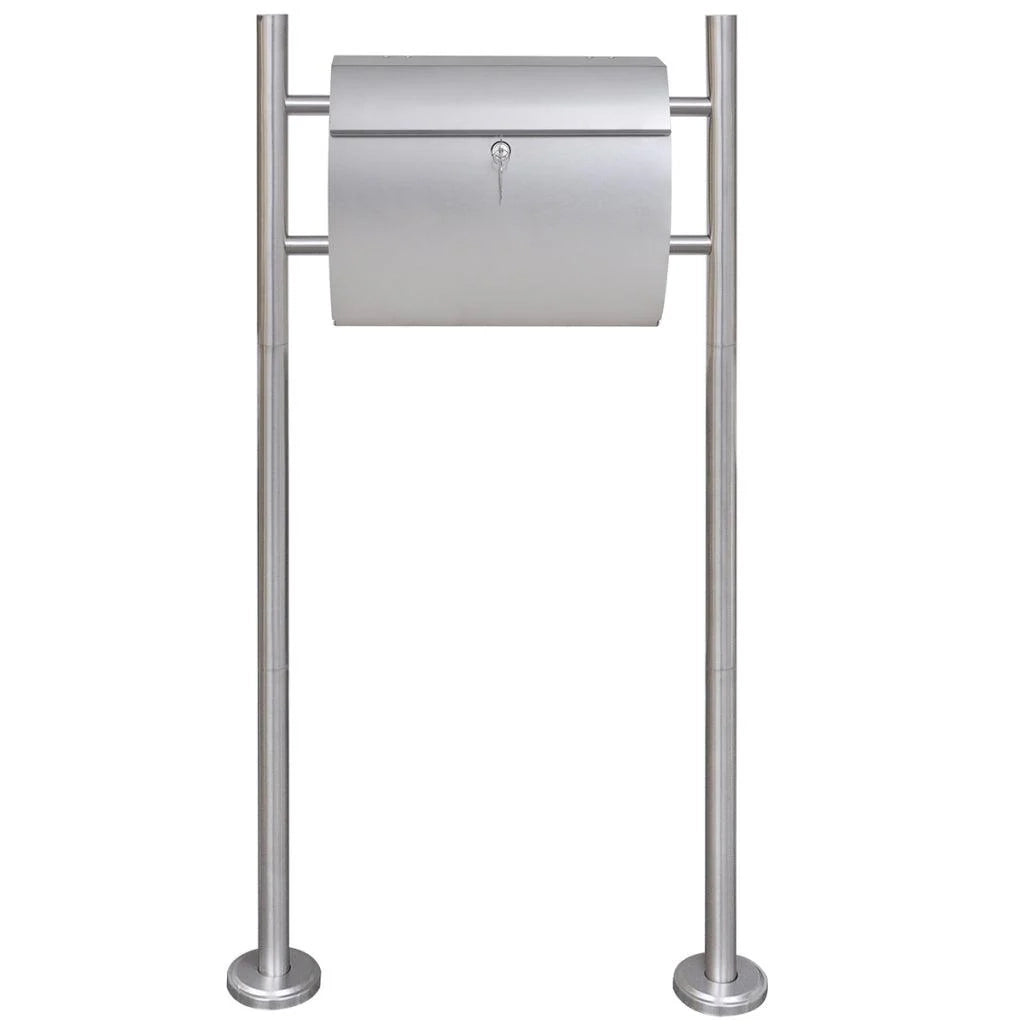 Cassetta postale in acciaio inox dal design contemporaneo su gambe 120 cm 1002005