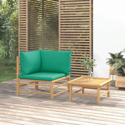 Salotto da Giardino-Set Salotto da Giardino 2pz con Cuscini Verdi Bamb¨´ 145127