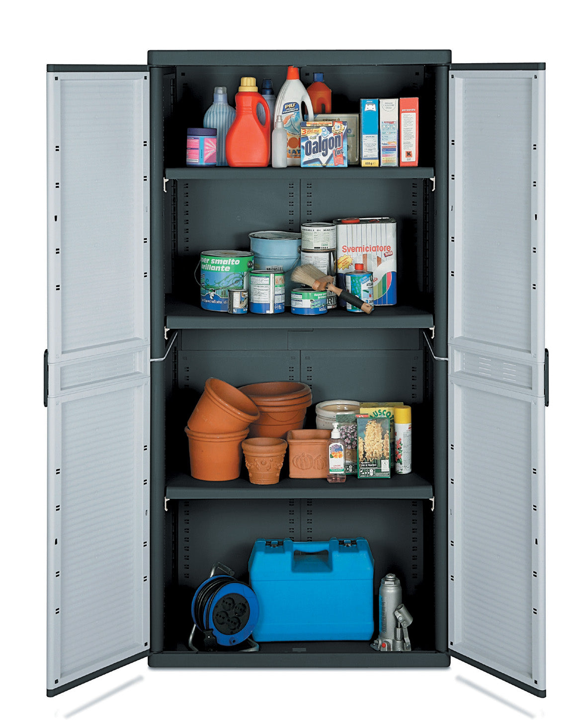 Armadio in Resina Antiurto Terry 90X54X180Cm 2 Ante 4 Ripiani da Esterno