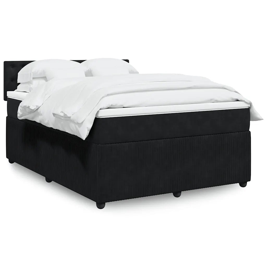 Giroletto a Molle con Materasso Nero 140x190 cm in Velluto 3290048