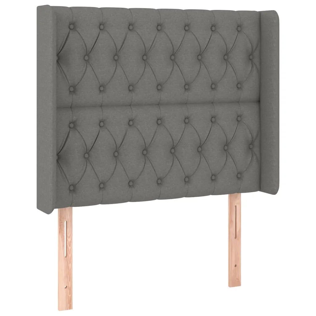 Letto a Molle Materasso e LED Grigio Scuro 100x200cm in Tessuto