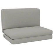 Pouf Relax 2-in-1 Pieghevole, Convetibile in Letto, Materasso per Ospiti, Larghezza 120 cm, Grigio Chiaro