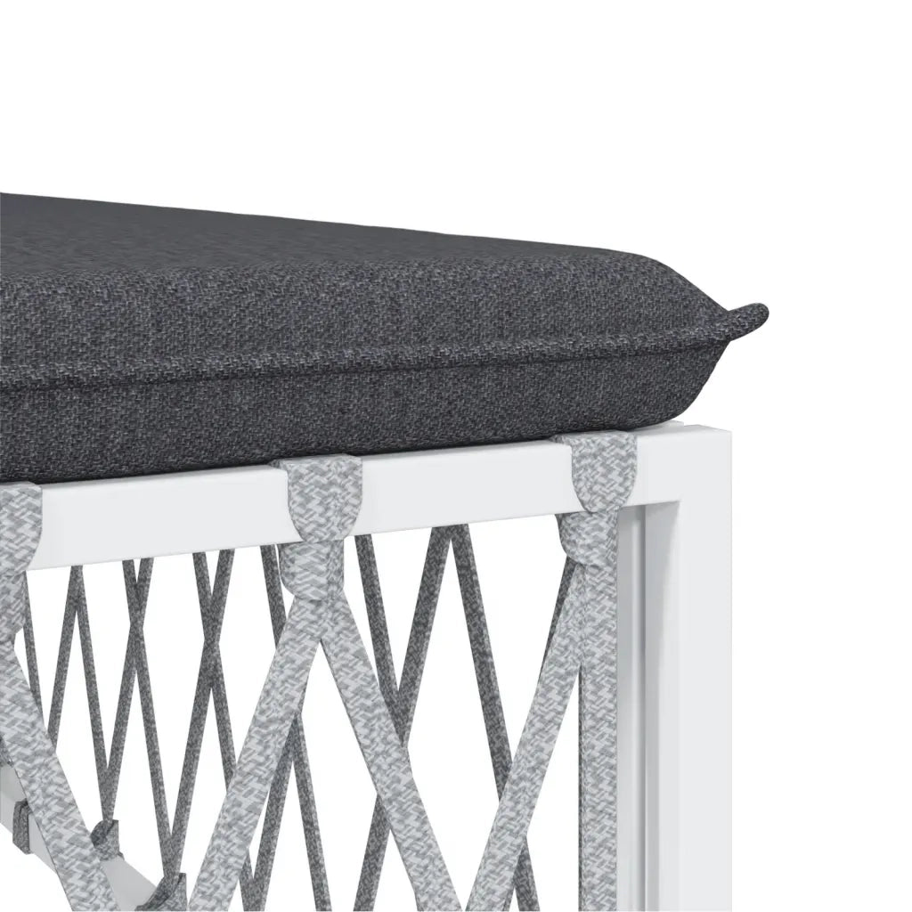 Set Salotto da Giardino 6 pz con Cuscini in Acciaio Bianco 3186840