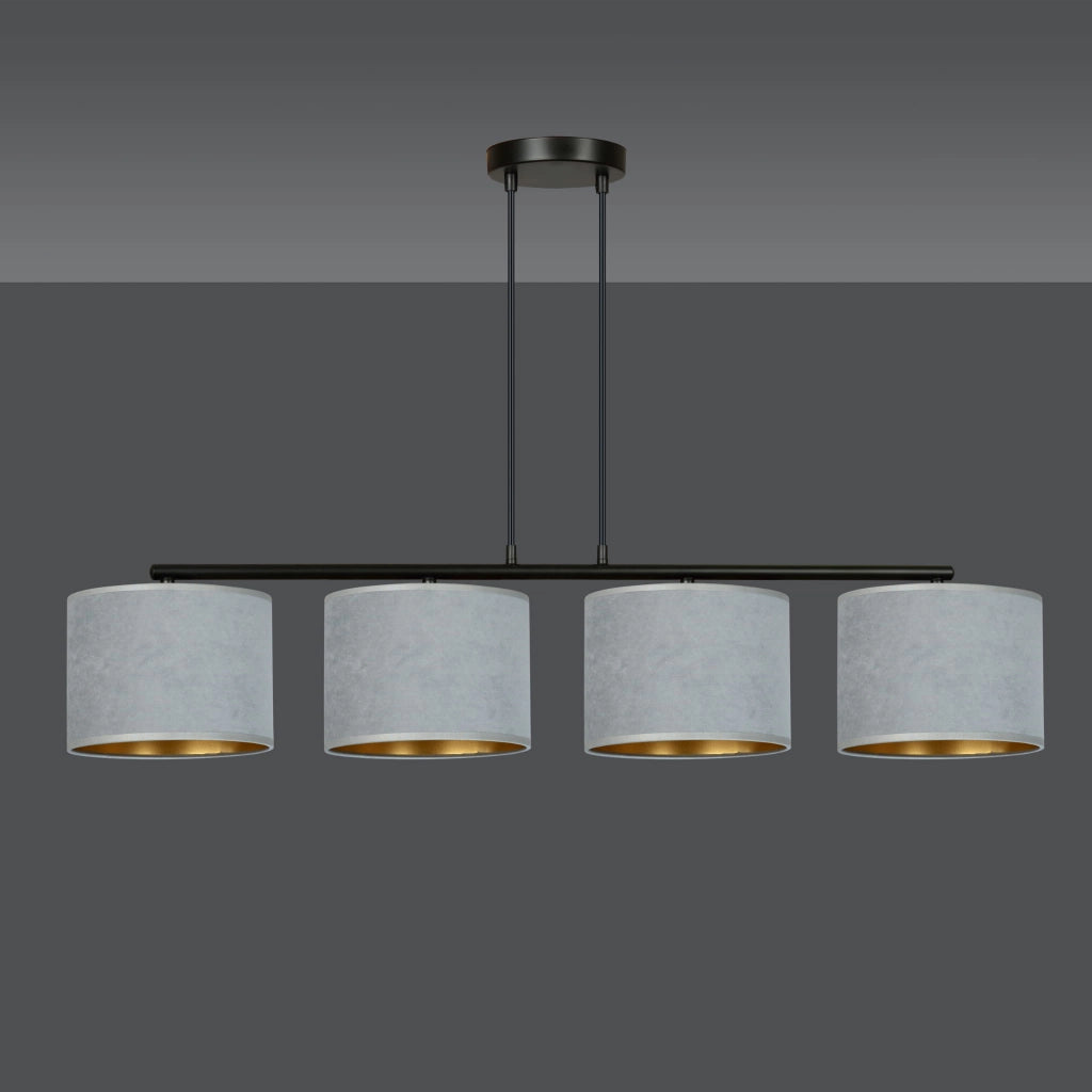 Lampadario Emibig Hilde 4 grigio/nero/oro 4xE27 dimmerabile