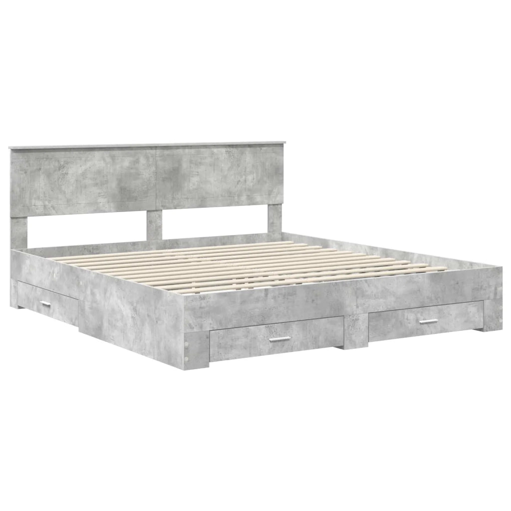 Struttura del letto con testiera Grigio cemento 180 x 200 cm 3410864