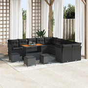 Set Divano da Giardino 14 pcs Nero polyrattan 3361549