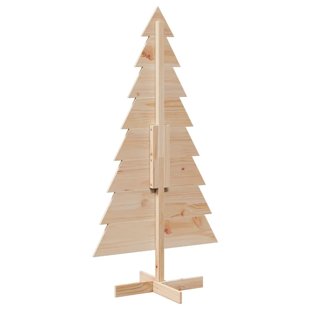 Albero di Natale Decorativo-Decorazioni natalizie in Legno 150 cm Legno Massello Pino