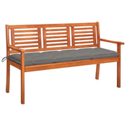 Panchina da Giardino e Cuscino 3 Posti 150cm Eucalipto Massello cod mxl 75772