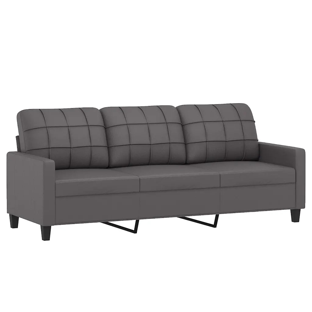 Divano a 3 Posti Grigio 180 cm in Similpelle 359124