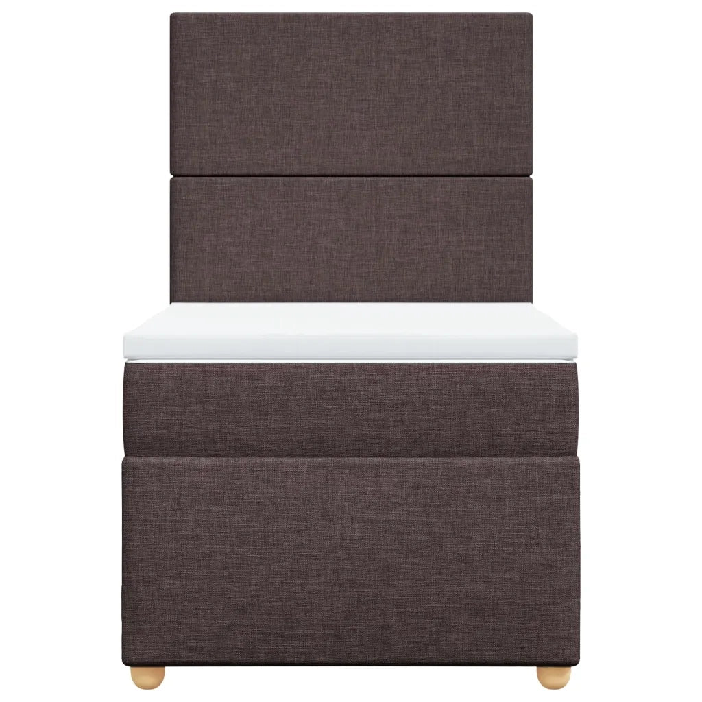 Giroletto a Molle con Materasso Marrone Scuro 90x200 cm Tessuto