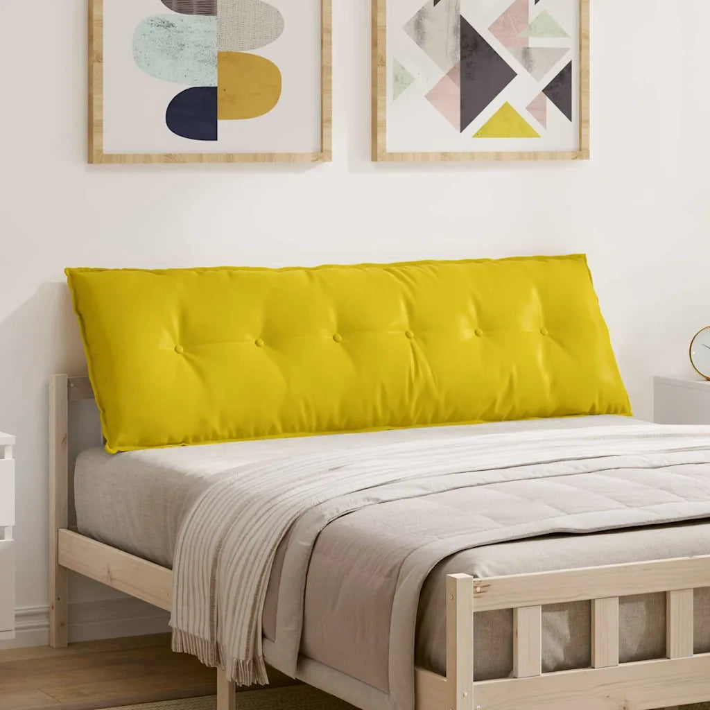 Cuscino per Schiena Giallo 160 x 50 cm Tessuto in Cords 42014897