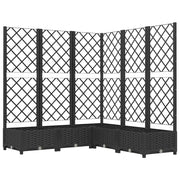 Fioriera | Cassetta per fiori | Vaso da Giardino con Graticcio Nero 120x120x121,5 cm in PP