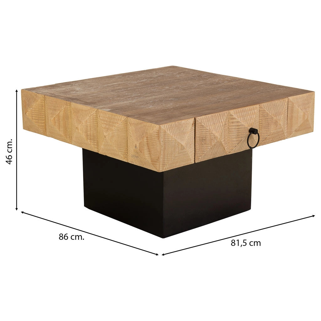 Tavolino in legno marrone 81,5x86x46h