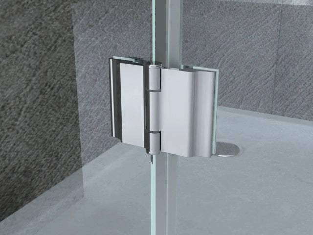 Box doccia tre lati porta battente e lati fissi cristallo 8mm trasparente anticalcare PURA TRIS 80x80x80 cm