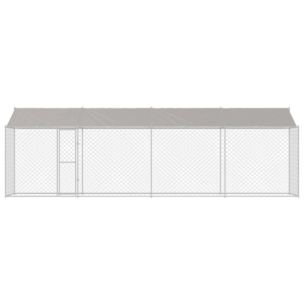 Gabbia per Cani con Tetto Argento 800 x 200 x 256 cm 3368303