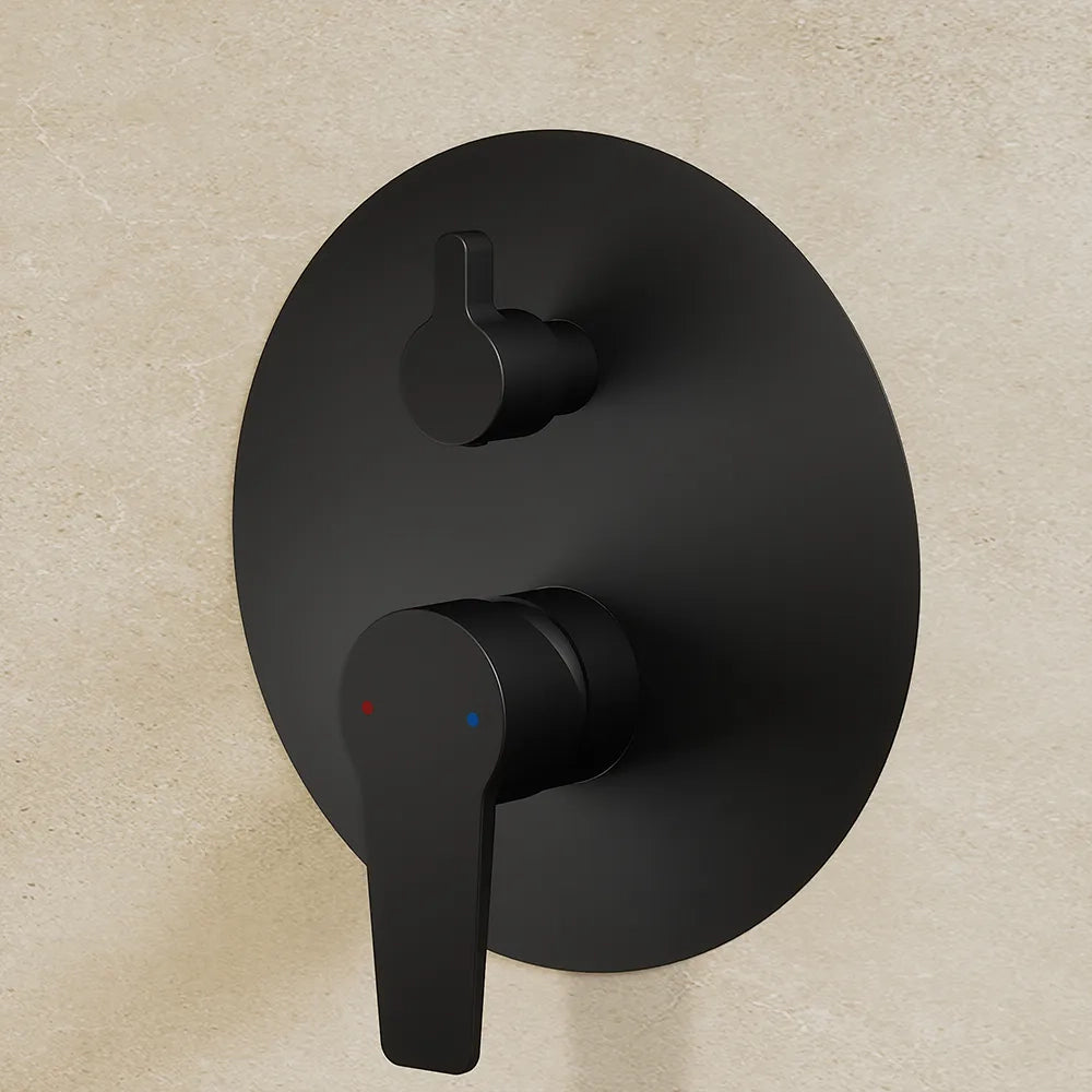 Set miscelatori: lavabo bidet senza scarico e incasso doccia c/deviatore nero opaco | Jane