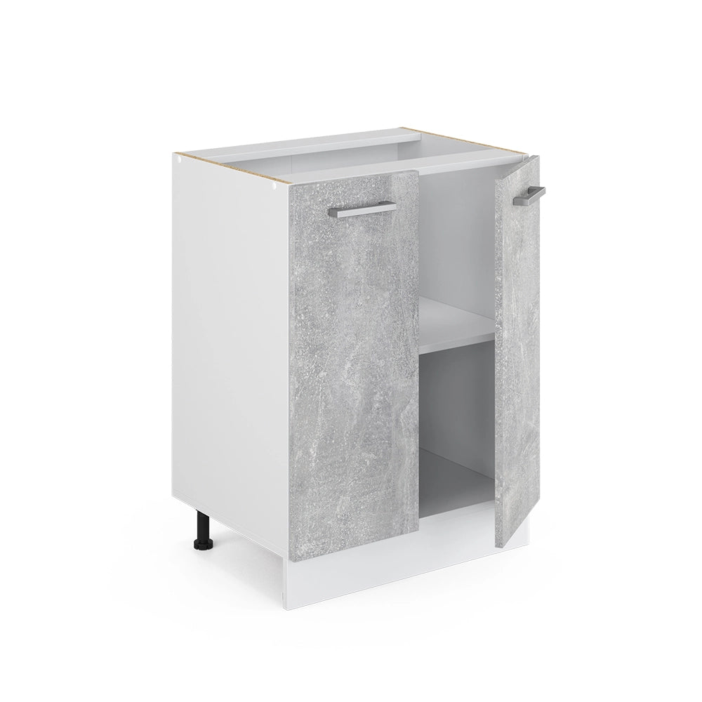 Mobiletto base cucina R-Line Calcestruzzo/Bianco 60 cm, PL Rovere Vicco