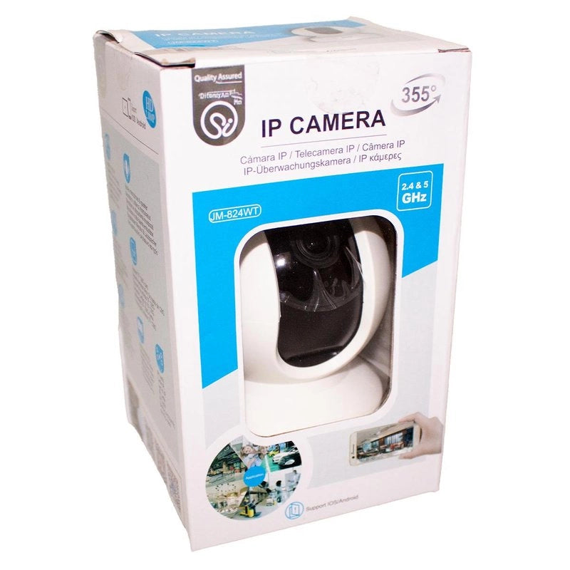 Telecamera di Sicurezza Wi-Fi 2MP Supporta 2.4 e 5Ghz Videocamera di Sorveglianza Regolabile 355 Sensore di Movimento Integrato Modello 7235