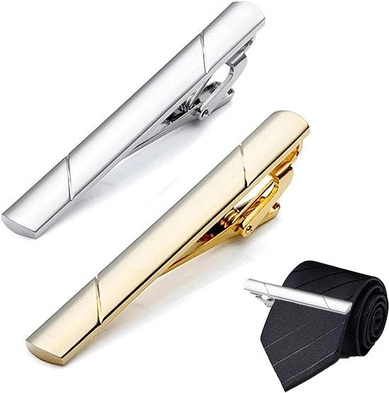 Clip per stropdas 2 pezzi - materiale in rame - antiscivolo - adatto per matrimonio - compleanno - regalo perfetto