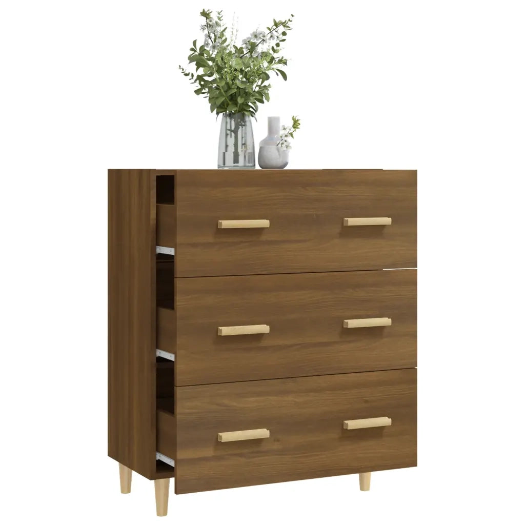 Credenza Rovere Marrone 70x34x90 cm in Legno Multistrato 817347