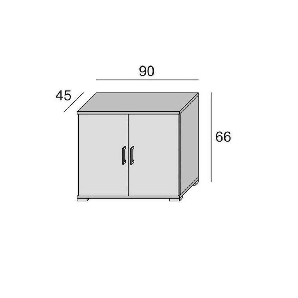 Serafinito, Armadio Multiuso 2 Ante un Ripiano Made in Italy, 90x66h cm Bianco