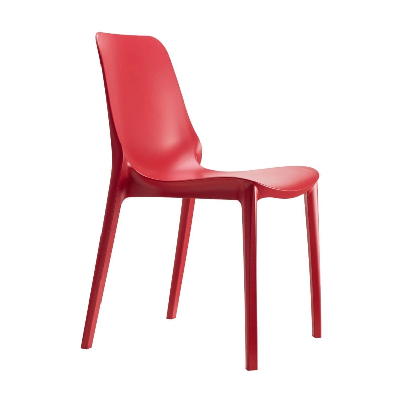 SET 6 SEDIE GINEVRA TECNOPOLIMERO SCAB DESIGN - Rosso Geranio 42