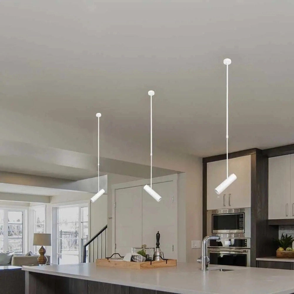 Trade Shop - Lampadario Portafaretto Pendente A Sospensione Lampada A Cilindro Gu10 Asta Regolabile 209 -