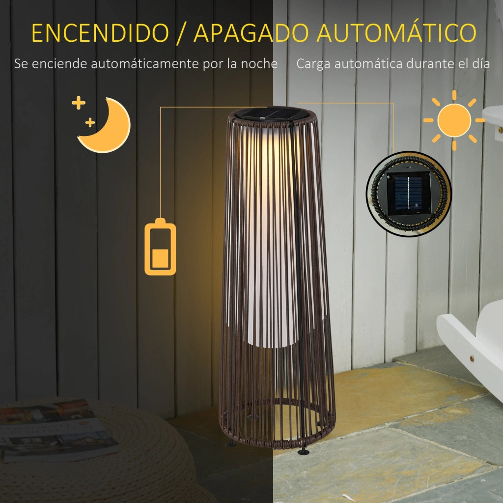 Lampada da Esterno in Rattan Solare LED ¨C zephmum ¨C Marrone ?21,5x61 cm