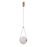 Lampada a sospensione Rastia LED 9W oro vetro opale