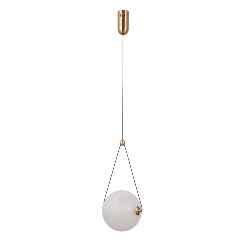 Lampada a sospensione Rastia LED 9W oro vetro opale