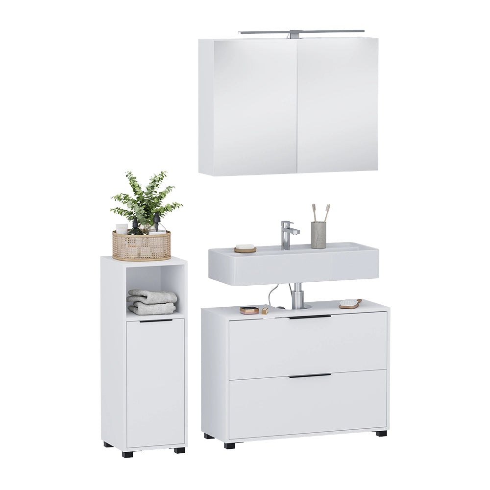 Vicco Set di mobili da bagno Bianco 3 parti