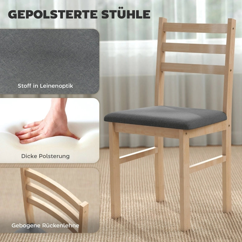 TAVOLO DA PRANZO Set 3 pezzi 80x60 cm Legno naturale