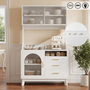Credenza alta con ampio spazio contenitivo 100;5x40x178 cm; bianco; con prese USB e USB-C