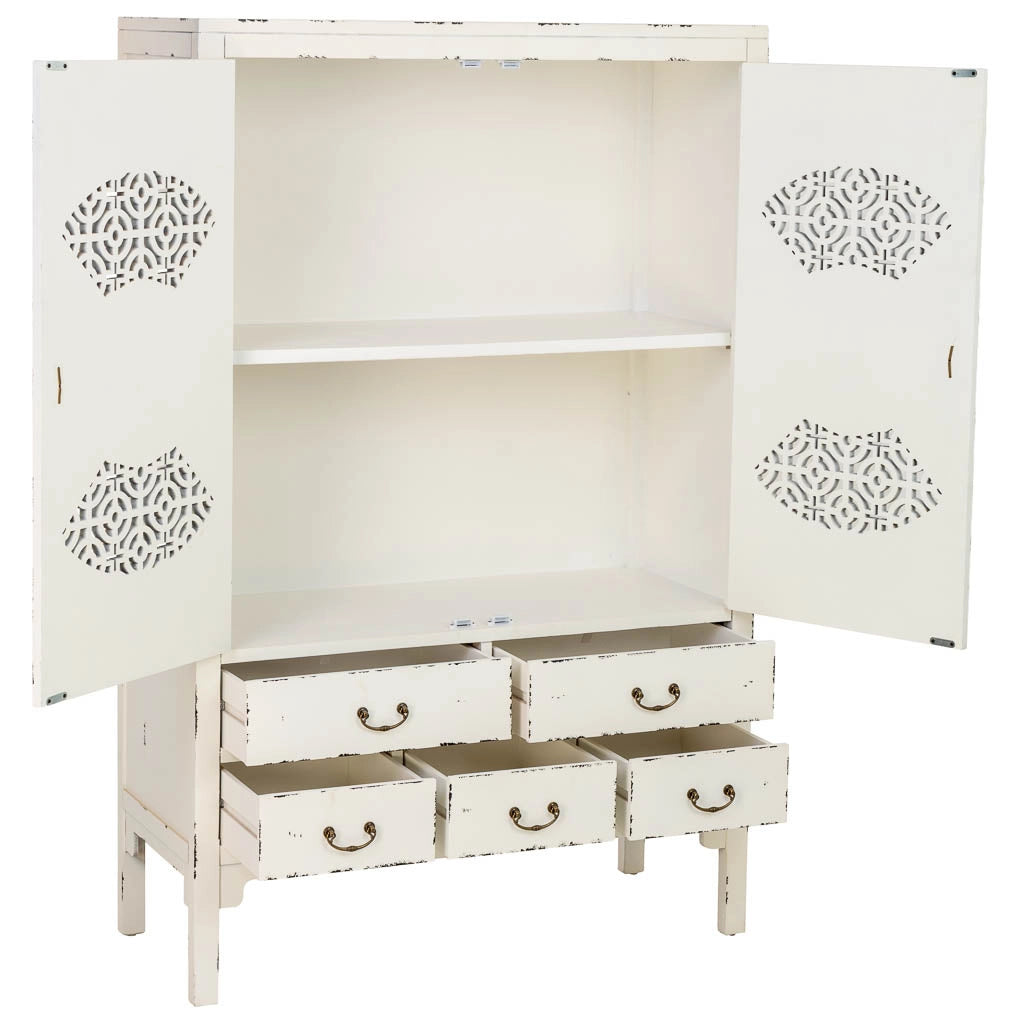 Armadio in legno bianco anticato 96x40x150h cm