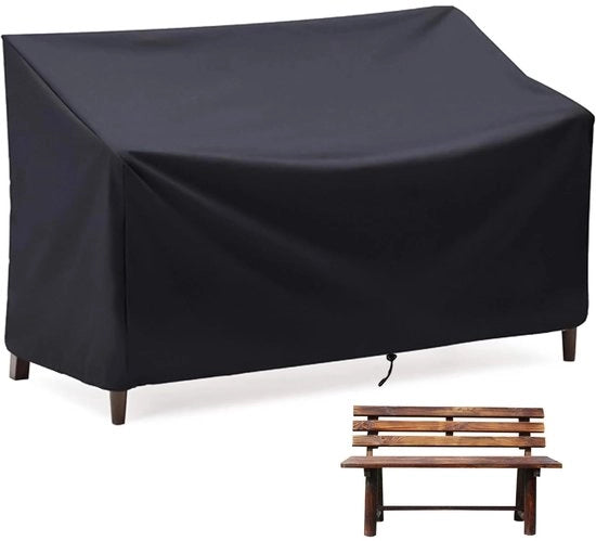 Cuscino per banco da giardino - Impermeabile - Nero - 4 posti - Per uso all'aperto - 190 x 66 x 89 cm