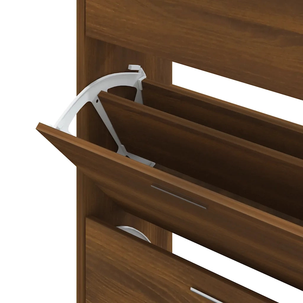 Scarpiera Rovere Marrone 63x24x104 cm in Legno Multistrato