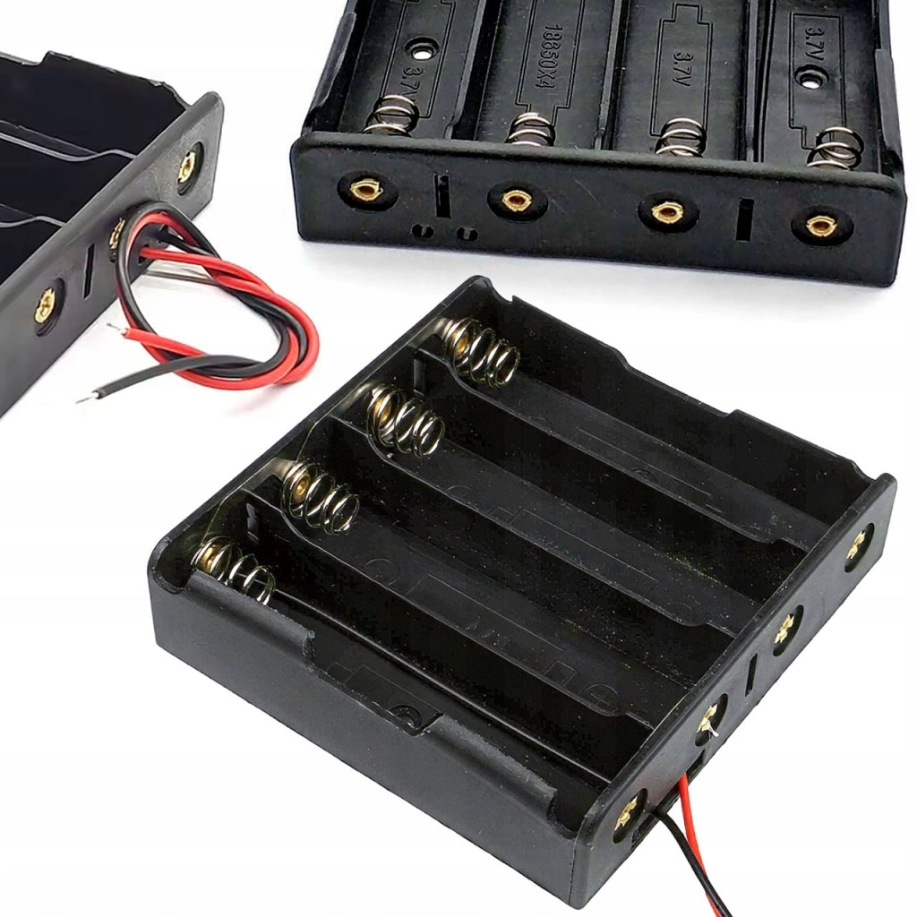 Portabatterie 4 x 18650 – Connessione Parallela | 3,7V/4,2V | Elettronica, LED, Arduino, Modellismo, DIY