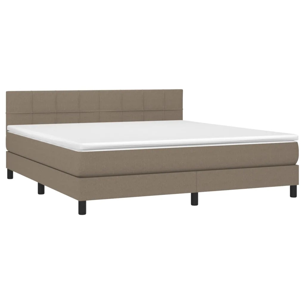 Giroletto a Molle con Materasso Tortora 160x200 cm in Tessuto