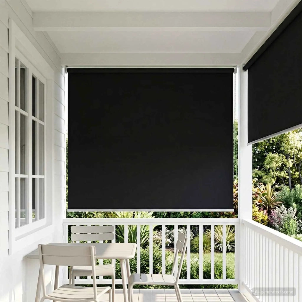 Voletta a rullo | Tenda a rullo con protezione UV Nero 200 x 140 cm Poliestere