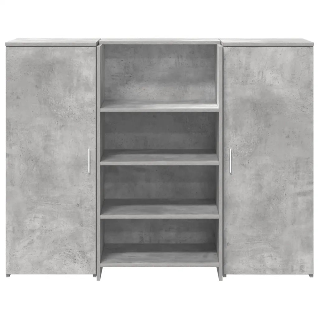 vidaXL Banco Reception Grigio Cemento 135x50x103,5cm Legno Multistrato