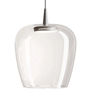 Zafferano Lampada a sospensione Bilia 230V LED 8W in alluminio e vetro borosilicato trasparente, design a campana con diametro 27 cm, CRI 90