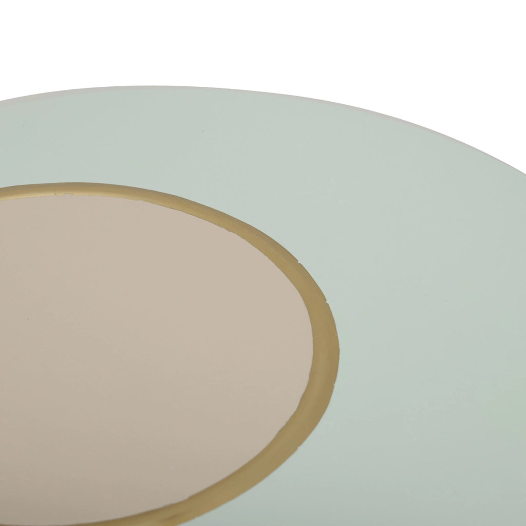 Tavolino da salotto Morrison in metallo menta e oro
