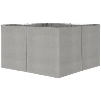 Tenda di Ricambio per Gazebo, Set da 4 Pezzi, per Gazebo da 3x4m, 352x205cm, Grigio Chiaro