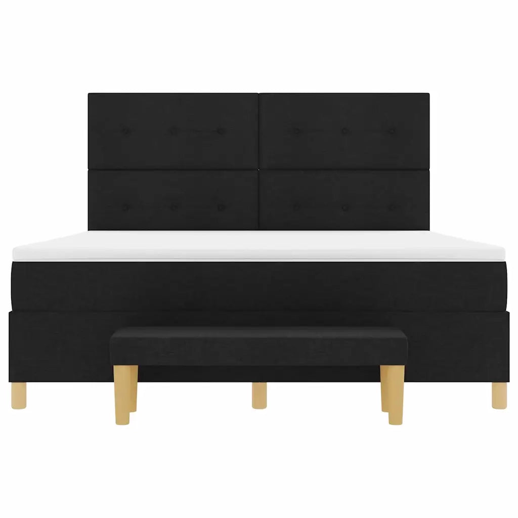 Letto a molle con testiera Nero 200 x 180 cm Tessuto 3344319