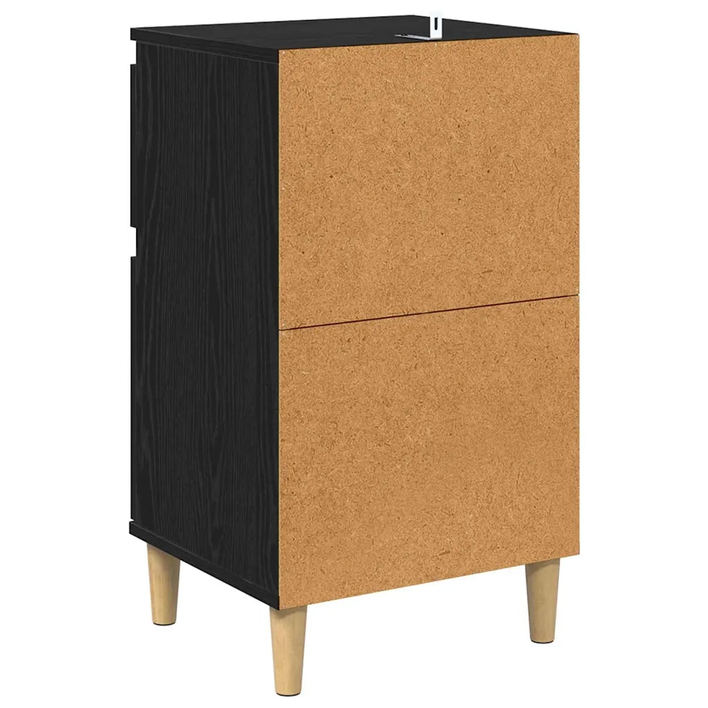 Armadio da Notte con cassetto 2 pcs Rovere Nero 40 x 35 x 70 cm