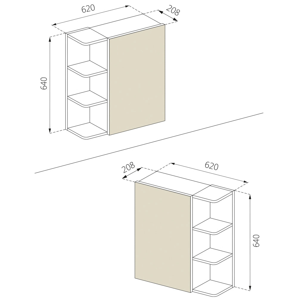 Vicco Specchio contenitore bagno Bianco 62 x 64 cm