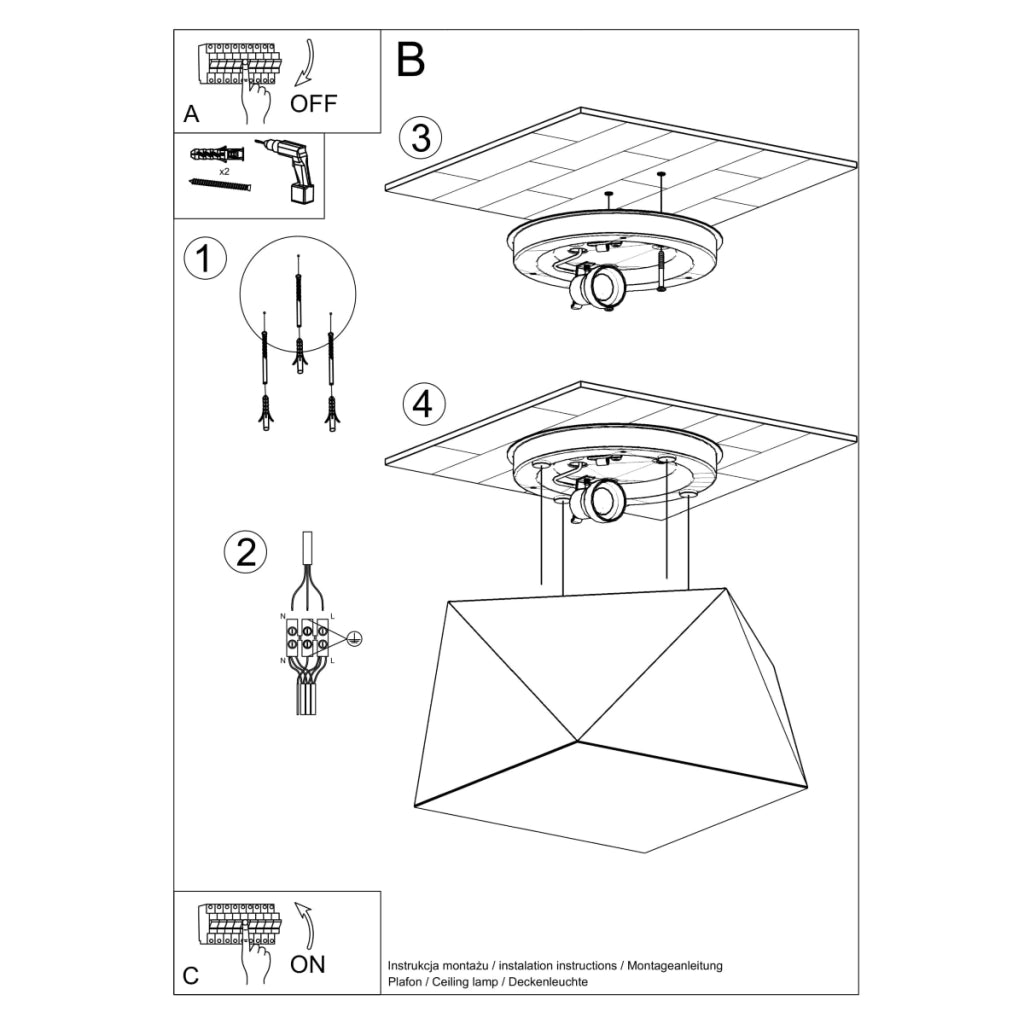 Lampada da soffitto HEXA 25 argento