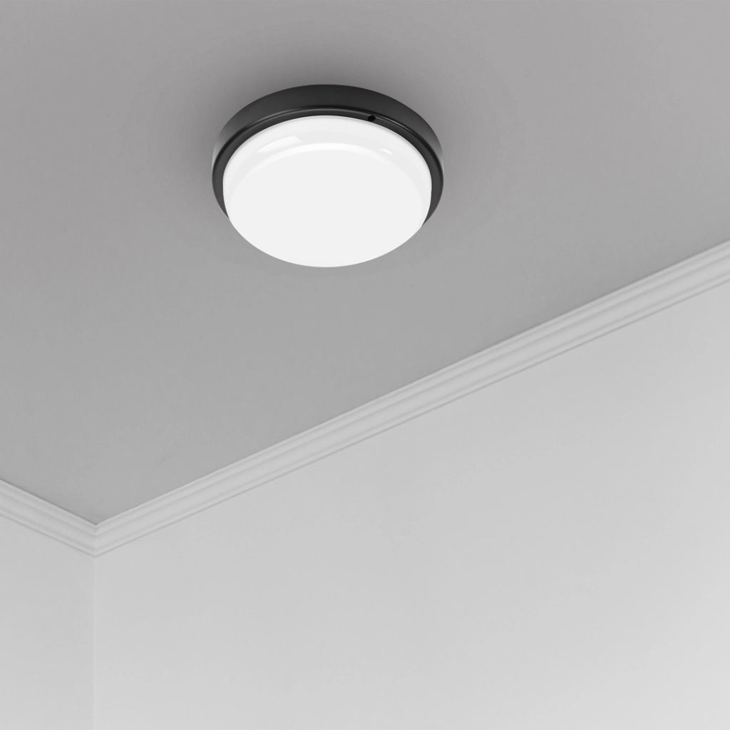 Plafoniera canalina tonda nera LED 18W 4000K IP64 Davo