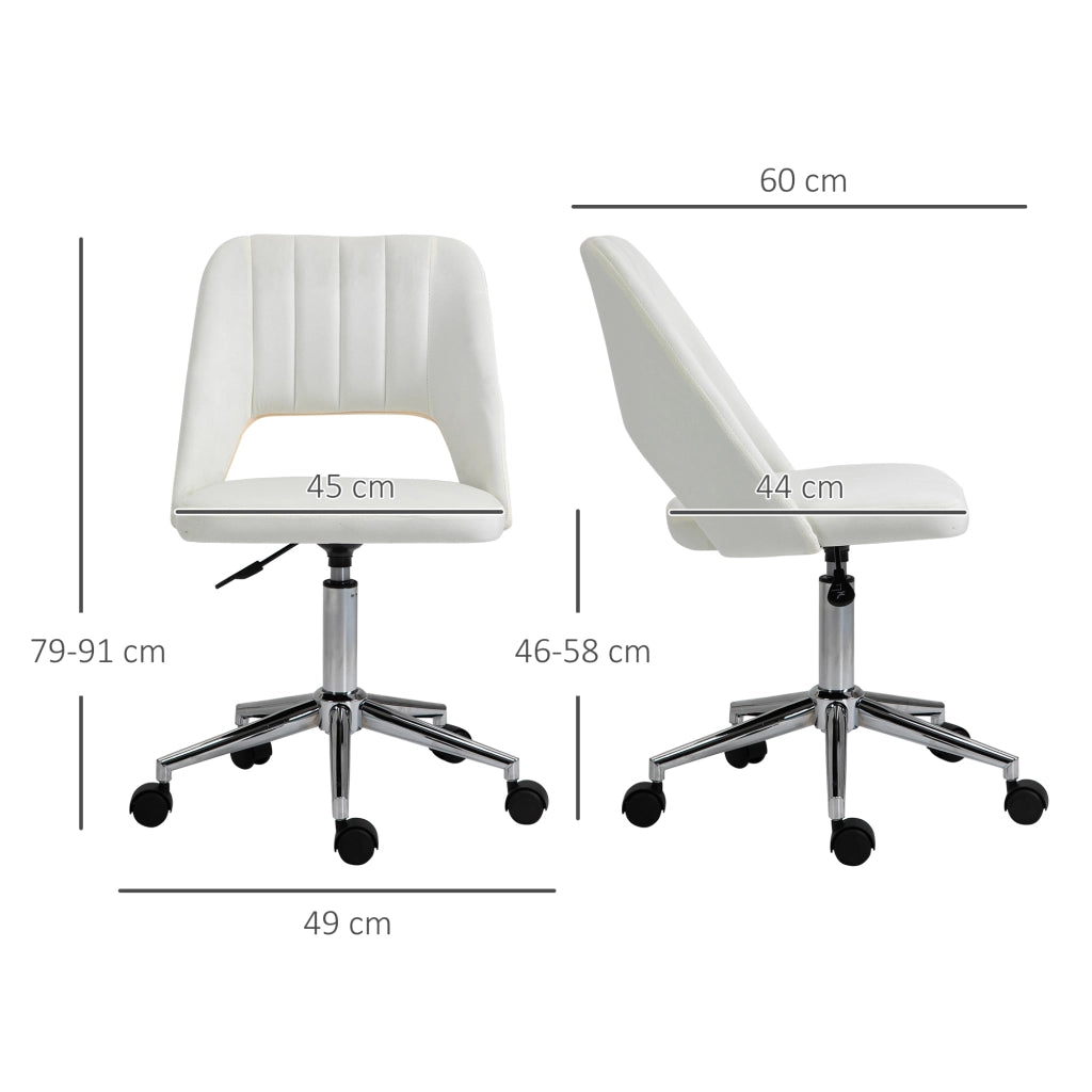 Sedia da ufficio girevole regolabile in altezza ergonomica con seduta imbottita e rotazione 360 gradi in poliestere beige