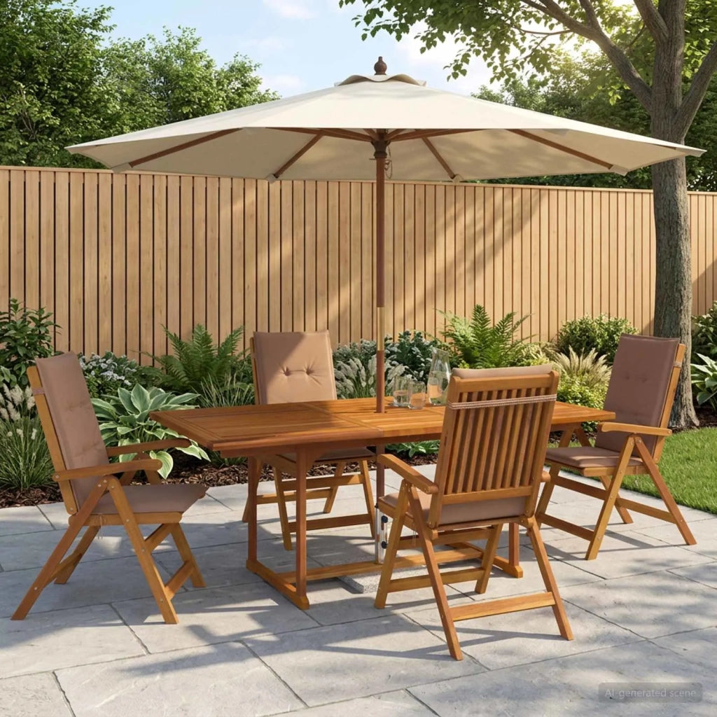 Set da pranzo da giardino 5 pezzi Naturale 3434521